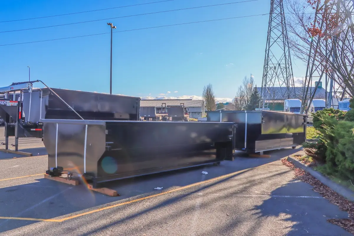 Roll-off dumpster ready for waste disposal at job site for 6 Yard Dumpster Rental in Rutland